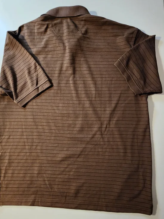 Dockers Men's Brown Micro-Striped Polo - Picture 4 of 4
